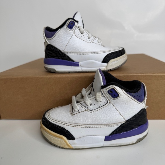 Nike Air Jordan 3 Retro TD  Toddler Sneaker 'Dark Iris' 2022   Size 5C - Picture 1 of 7